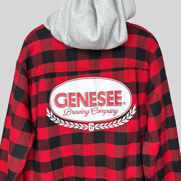 Genesee Brewing Company Plaid Shacket Shirt Jacket - Picture 5 of 7